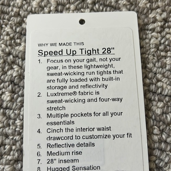 Lululemon Black White Speed Up Tight 28” Luxtreme - Picture 9 of 9